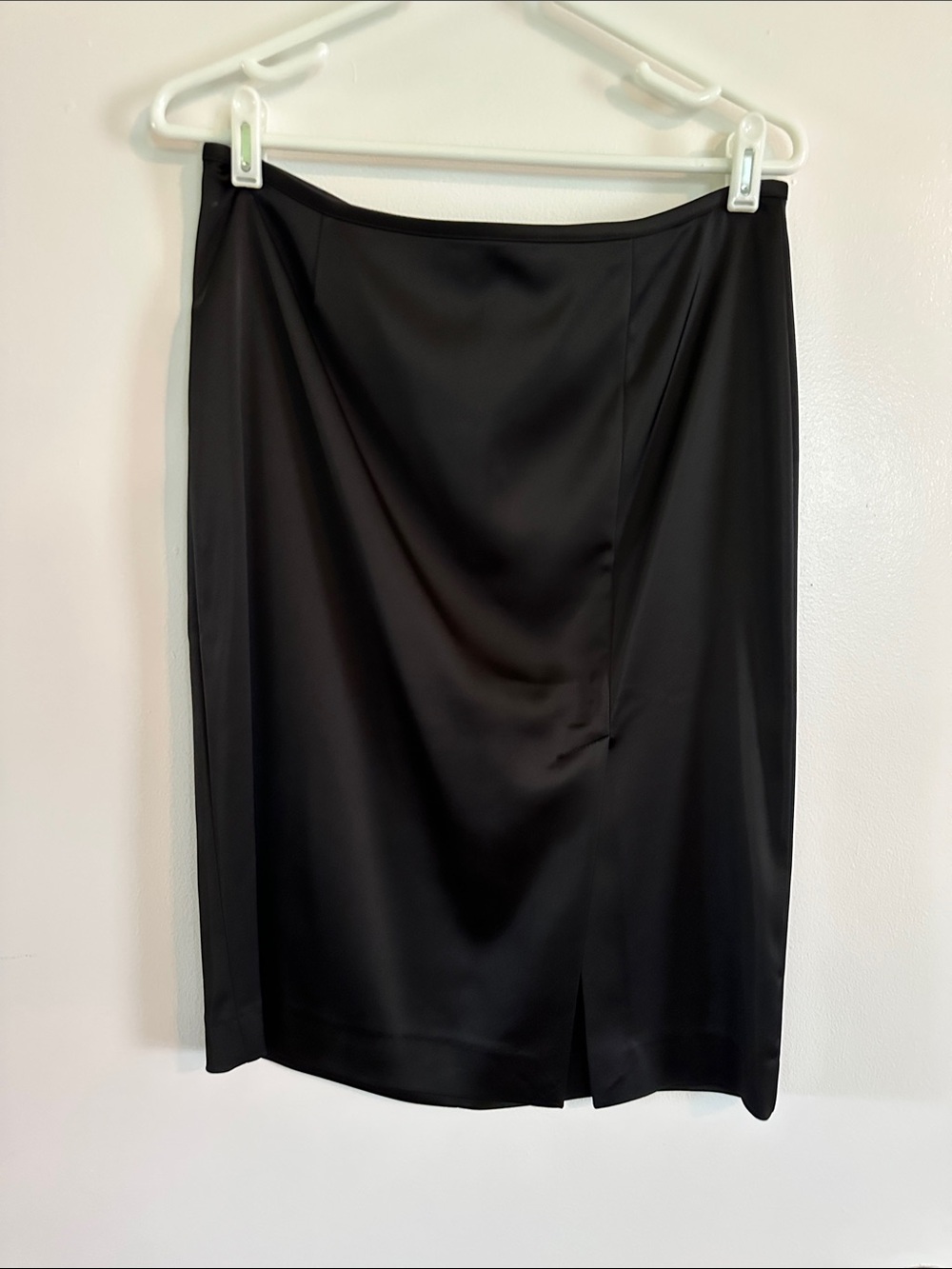White House Black Market Black Satin Pencil Skirt